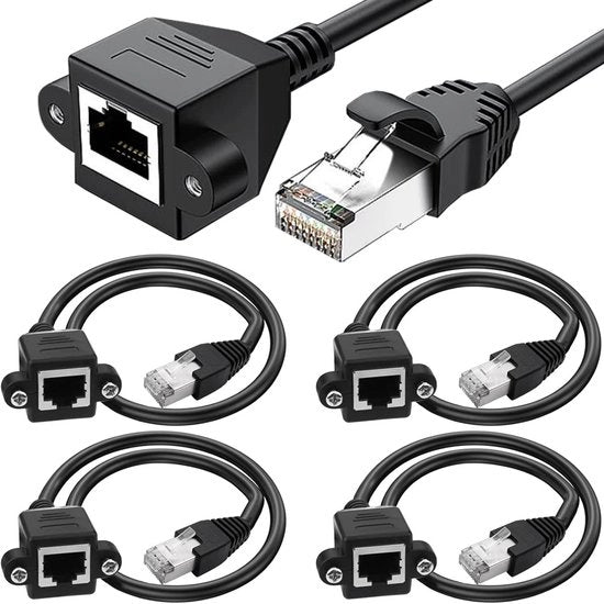 Pacchetto di 4 cavi di rete CAT6 RJ45 - 30cm - Adatto per router e modem - Ideale per PC - Cavi di rete per reti - Conforme a standard