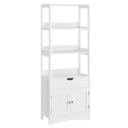 Mobile contenitore con cassetto 2 ripiani aperti doppia anta mobiletto bagno mobiletto ingresso cucina soggiorno bianco 12_0006416