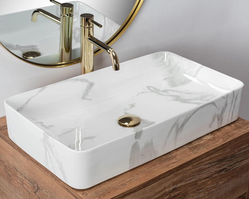 Lavabo Da Appoggio Rea Denis Shiny Marmo
