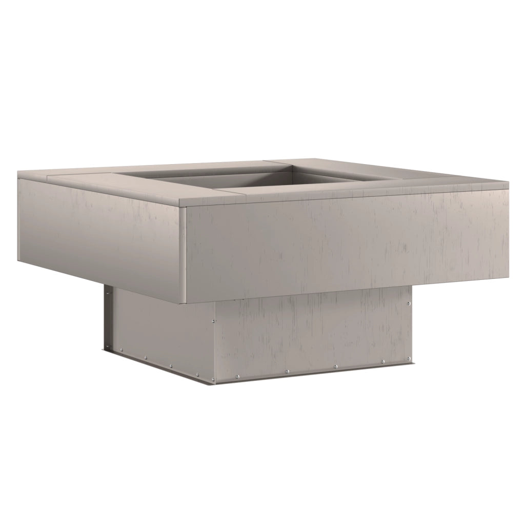 Braciere Quadrato  80x80x40 cm in Acciaio Invecchiato