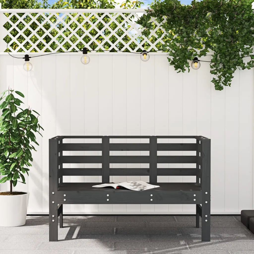 Panca da Giardino Grigia 111,5x53x71 cm Legno Massello di Pino 825137