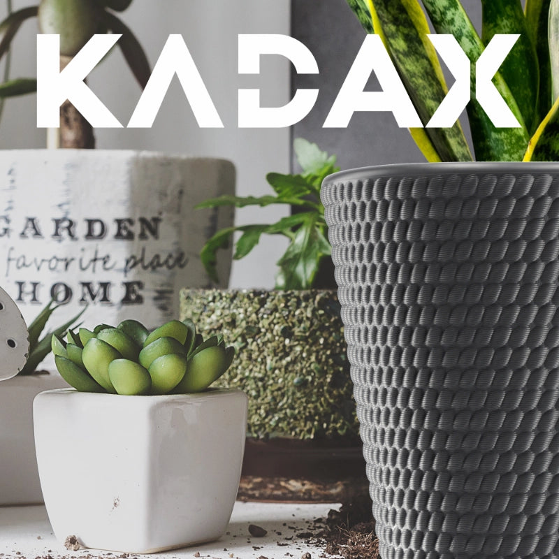 Vaso da fiori KADAX in plastica, rotondo, 40 cm, antracite