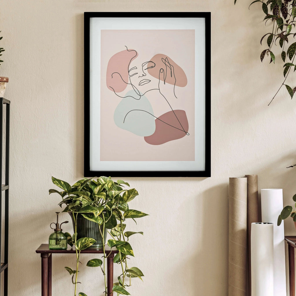 Ilaro, Quadro Materiale Struttura in Vetro, 35x47h cm Rosa