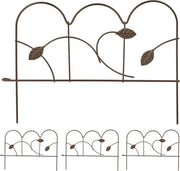 Recinzione per giardino 4 pezzi in metallo HxB: 28 x 385 cm per giardino o cortile basso da piantare in terra bronzo.