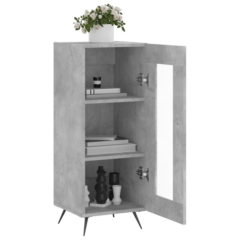 Credenza Grigio Cemento 34,5x34x90 cm in Legno Multistrato 828768