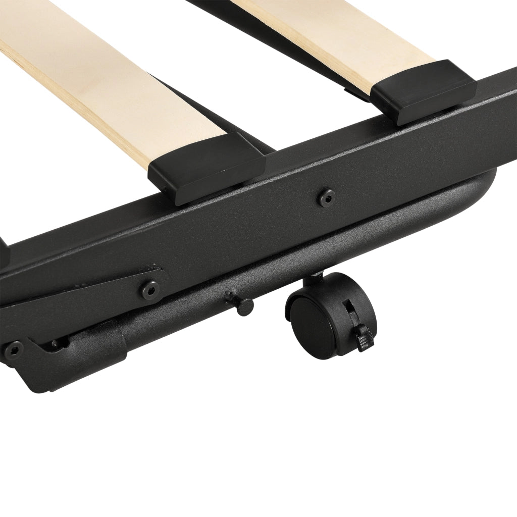 Divano in Metallo con Cornice Decorativa + Letto di Complemento con Gambe Pieghevoli e 4 Ruote, Sofa a 2-3 Posti di Seduta  e Secondo Letto Salvaspazio - Nero