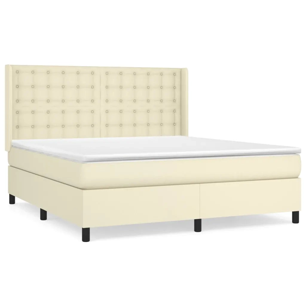 Giroletto a Molle con Materasso Crema 160x200 cm in Similpelle 3132509