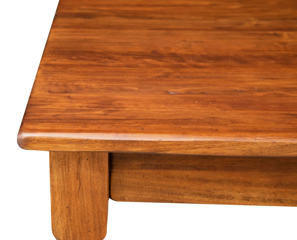 Biscottini Tavolo fisso Country in legno massello di tiglio finitura noce L80xPR80xH78 cm. Made in Italy