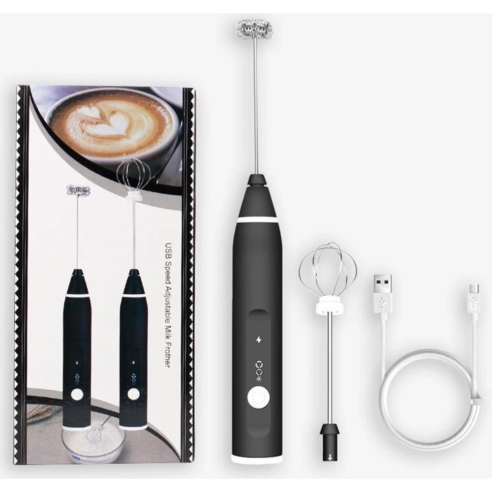 Trade Shop - Montalatte Sbattitore Elettrico Portatile Ricaricabile Usb Con Fruste Velocità Regolabile -