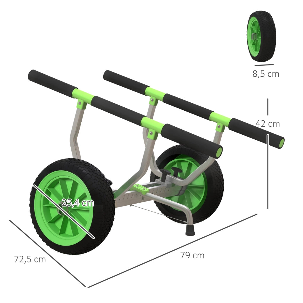 Carrello Trasporto Pieghevole Regolabile ¨C zephmum ¨C Nero+Verde 79x72.5x42 cm