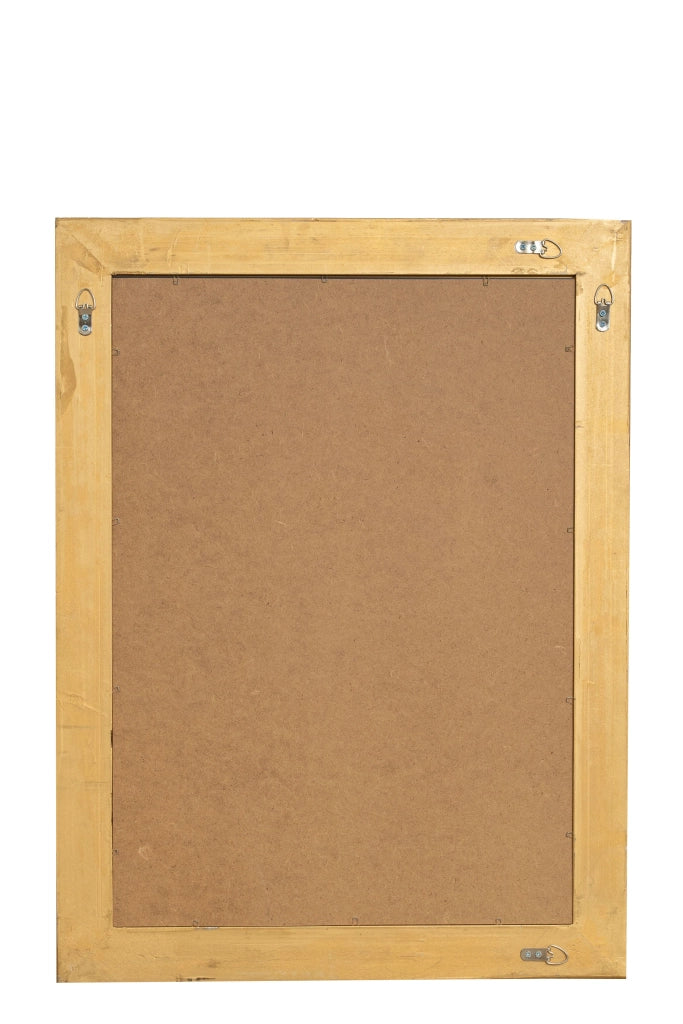 Biscottini Specchio Specchiera da parete e appendere verticale/orizzontale L62xPR4xH82 cm finitura foglia oro anticato.
