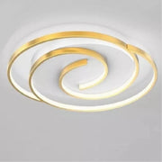 Trade Shop - Plafoniera Led 45w Cerchio Spirale Vortice Oro Lampadario Soffitto Luce 6500k 70647 -