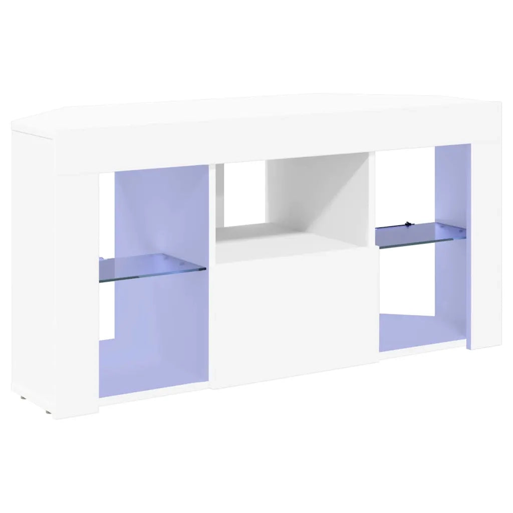 Mobile TV LED Angolare Bianco 100 x 40 x 50 cm