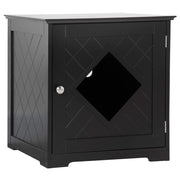 Easycomfort Lettiera per Gatti con Porta Magnetica e Piano d'appoggio, in MDF e Truciolato, 48.5x53x51.5 cm, Nera
