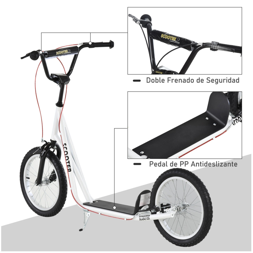 Scooter per Bambini e Adolescenti ¨C zephmum ¨C Bianco 139x58x90-96 cm