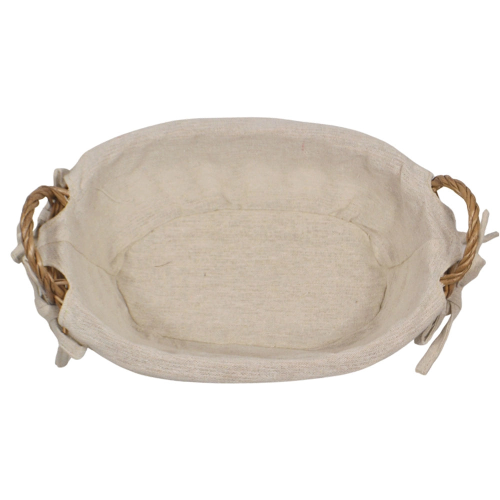 Ceste cestini portapane ovale x10 vimini con manici intrecciati cm 31,5x14x h 14