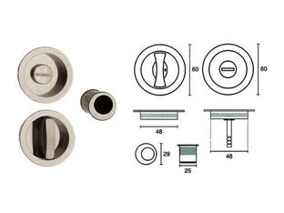 KIT PER PORTE SCORREVOLI CROMO SATINATO E0262S51  ø mm.60    TELESE