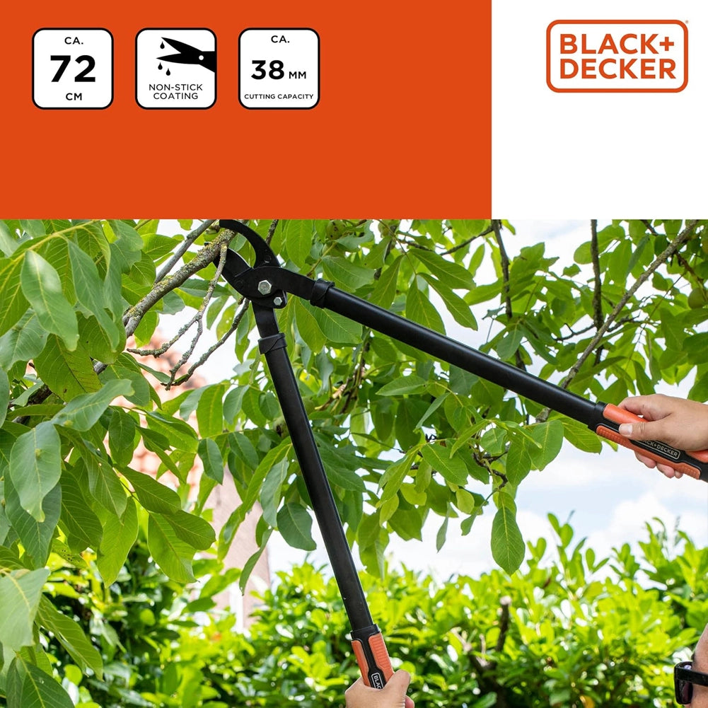 BLACK+DECKER Cesoie per Rami Capacità di Taglio 38mm Forbici da Potatura 72 cm