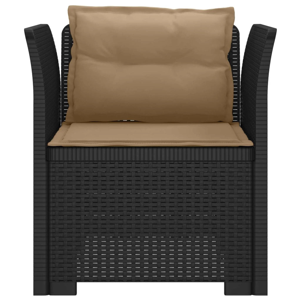 Poltrona a 1 Posto con Cuscini Aspetto Rattan PP Antracite 8011870