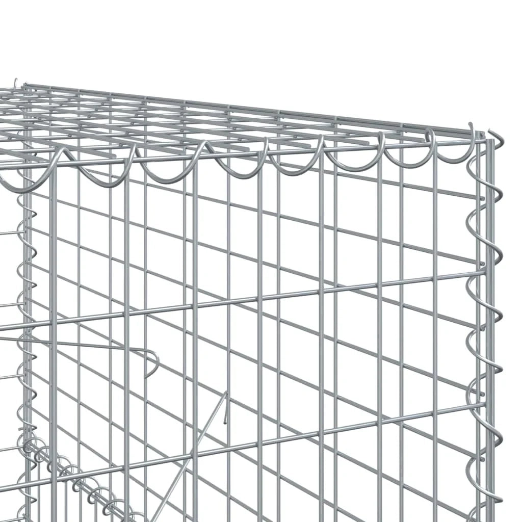 Gabbione recinto a gabbia muro di contenimento con coperchio 500 x 100 x 150 cm ferro zincato argento 02_0040170