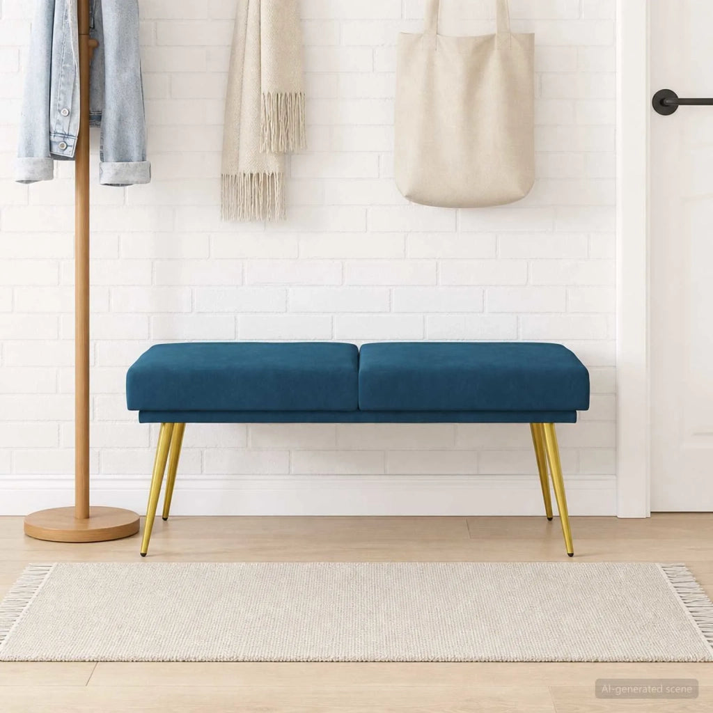 Panchina a doppio strato Blu 120 x 45 x 46 cm Velluto 42038594