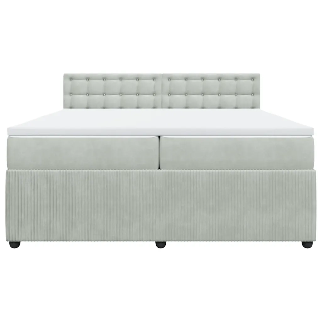 Giroletto a Molle con Materasso Grigio Chiaro 200x200cm Velluto 3287842