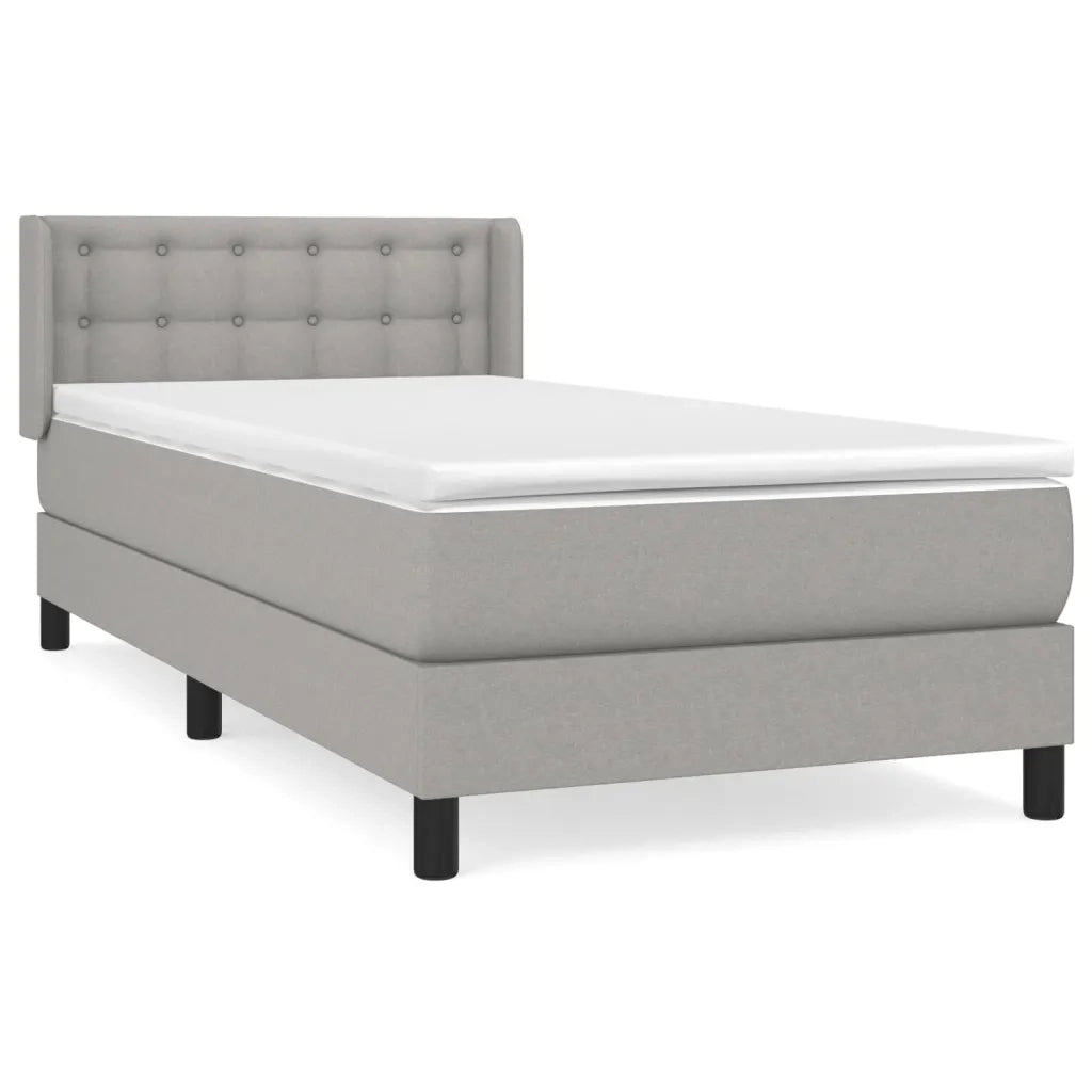 Giroletto a Molle con Materasso Grigio Chiaro100x200 cm Tessuto 3130009