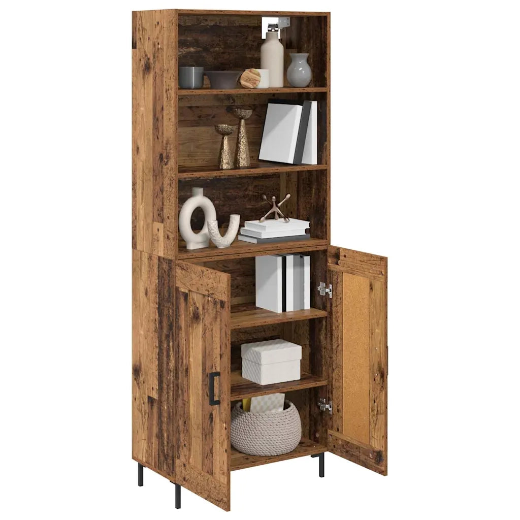 Credenza-Buffet-Armadio da cucina Legno vecchio 69,5 x 34 x 180 cm Legno multistrato 475181