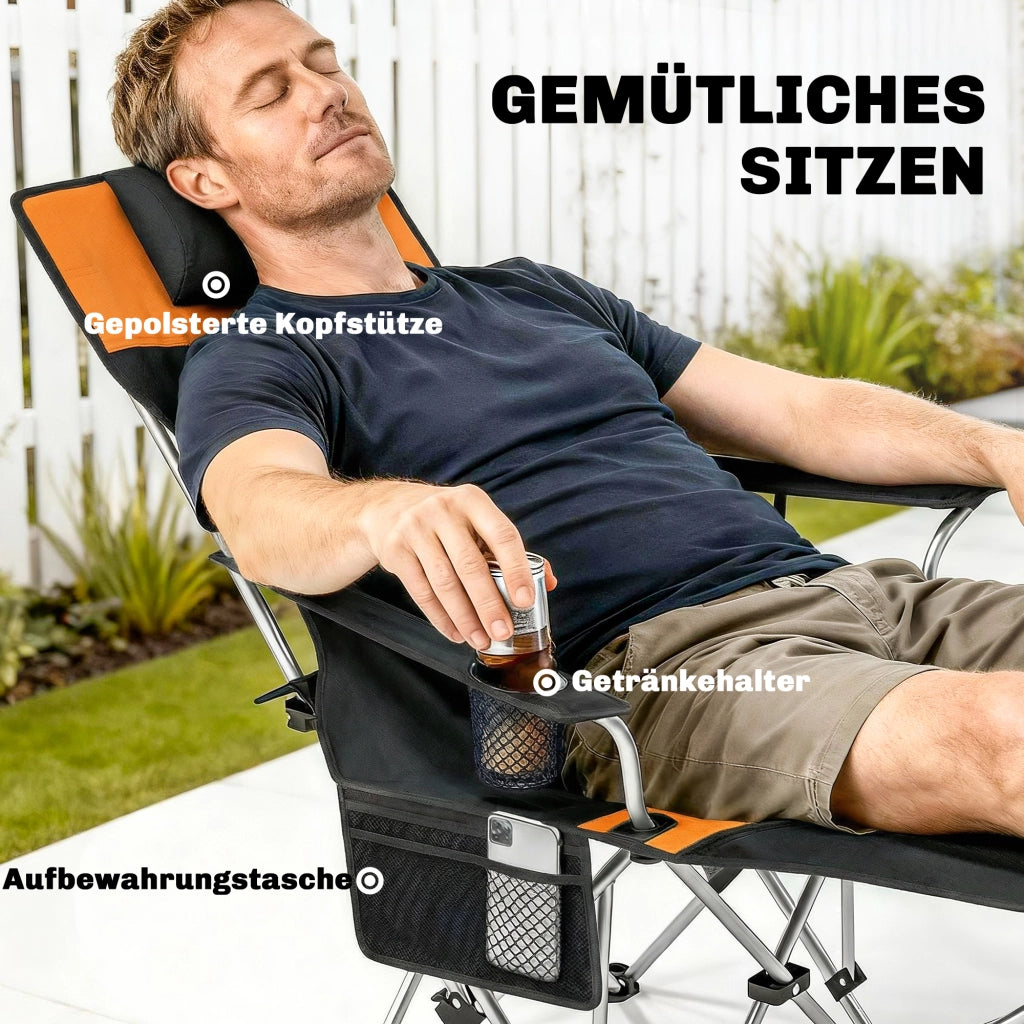 Sedia da pranzo pieghevole con porta bicchieri e poggiapiedi ¨C Zephmum ¨C Grigio