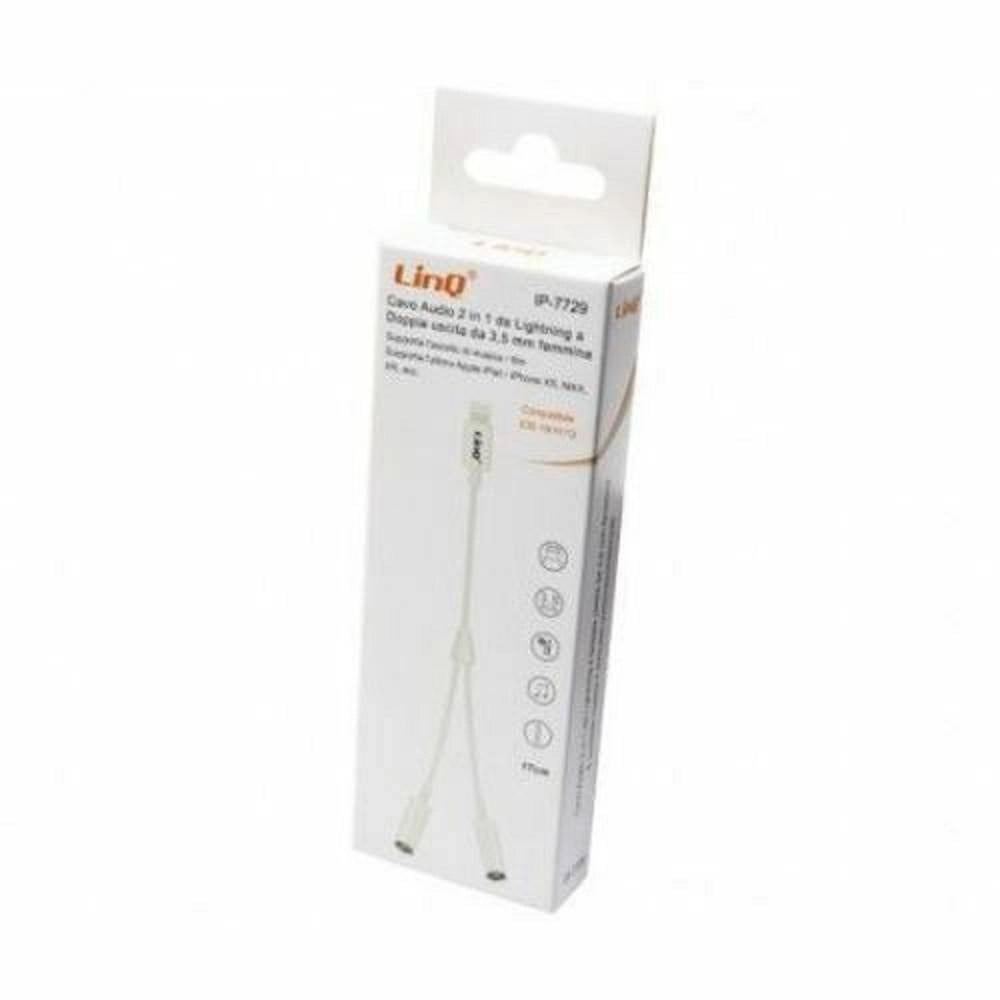 Trade Shop - Cavo Adattatore Audio Da Lightning A Doppia Uscita Aux Jack 3,5mm Femmina Ip-7729 -