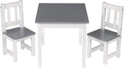 Tavolo per Bambini Scrivania Tavolino con 2 Sedie in Legno, 60x50x48 cm