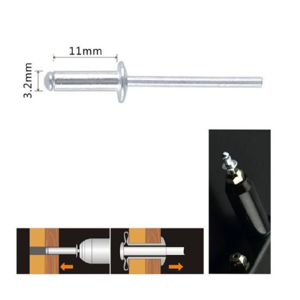 Trade Shop - Set 42pz Rivetti Rivetto 3.2x11mm Accessori Bricolage Ferramenta Fai Da Te 94951 -