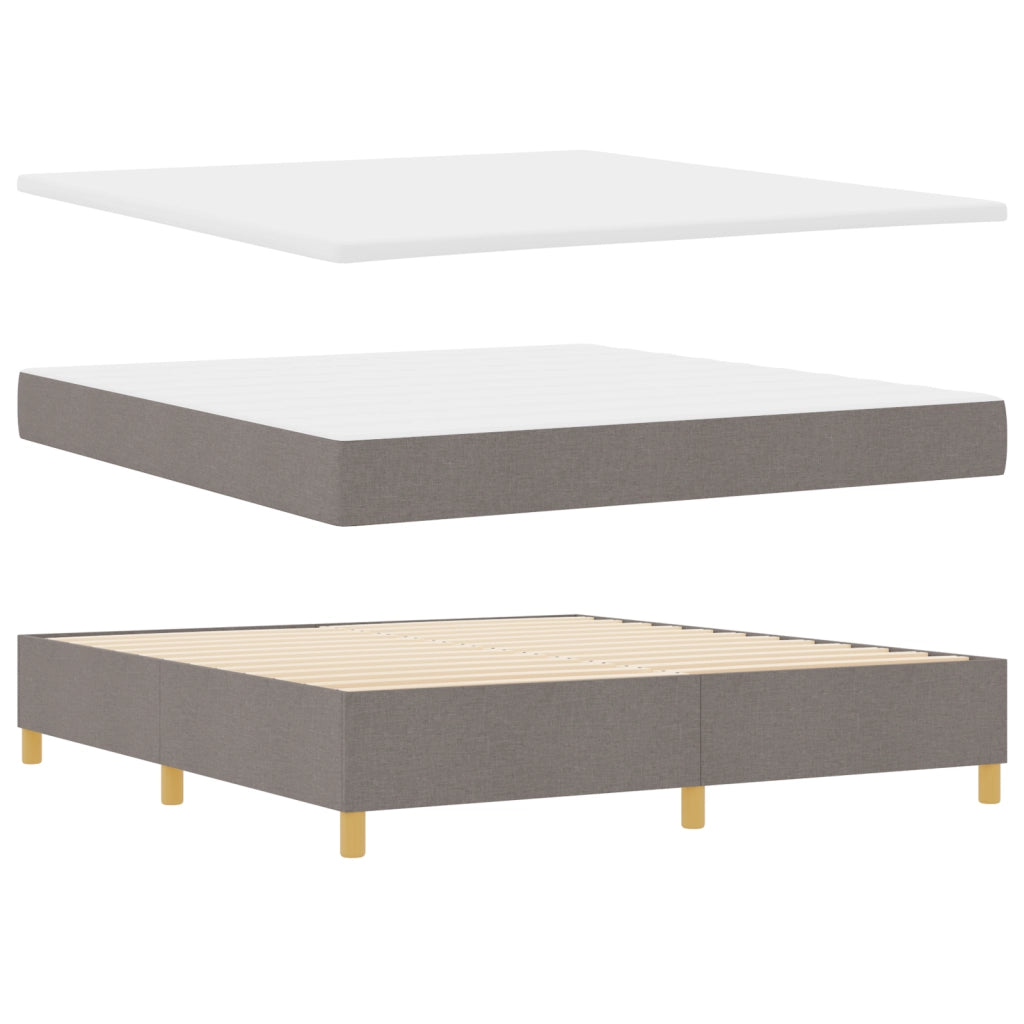 Letto con Box Spring e Materasso Tortora Super King Tessuto