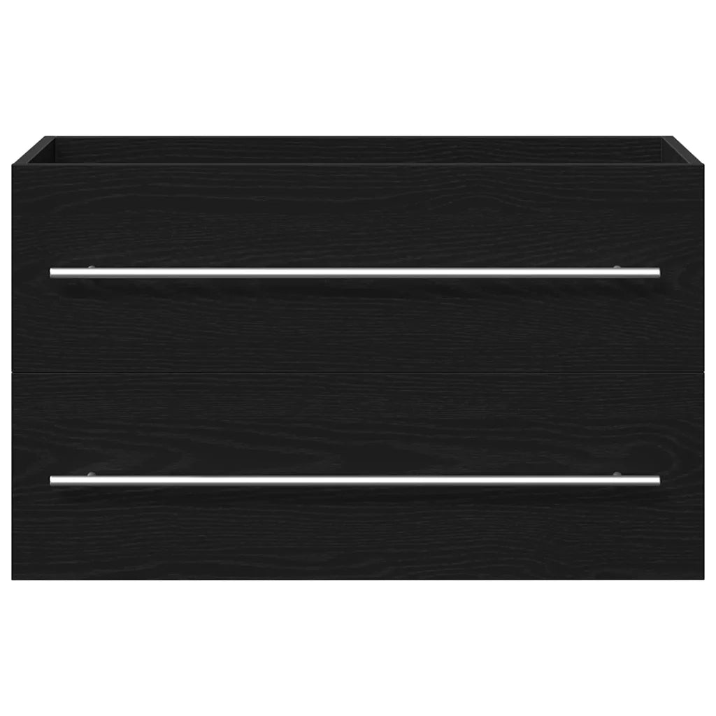 vidaXL Mobile Lavabo da Bagno Rovere Nero 80x38,5x48 cm in Truciolato