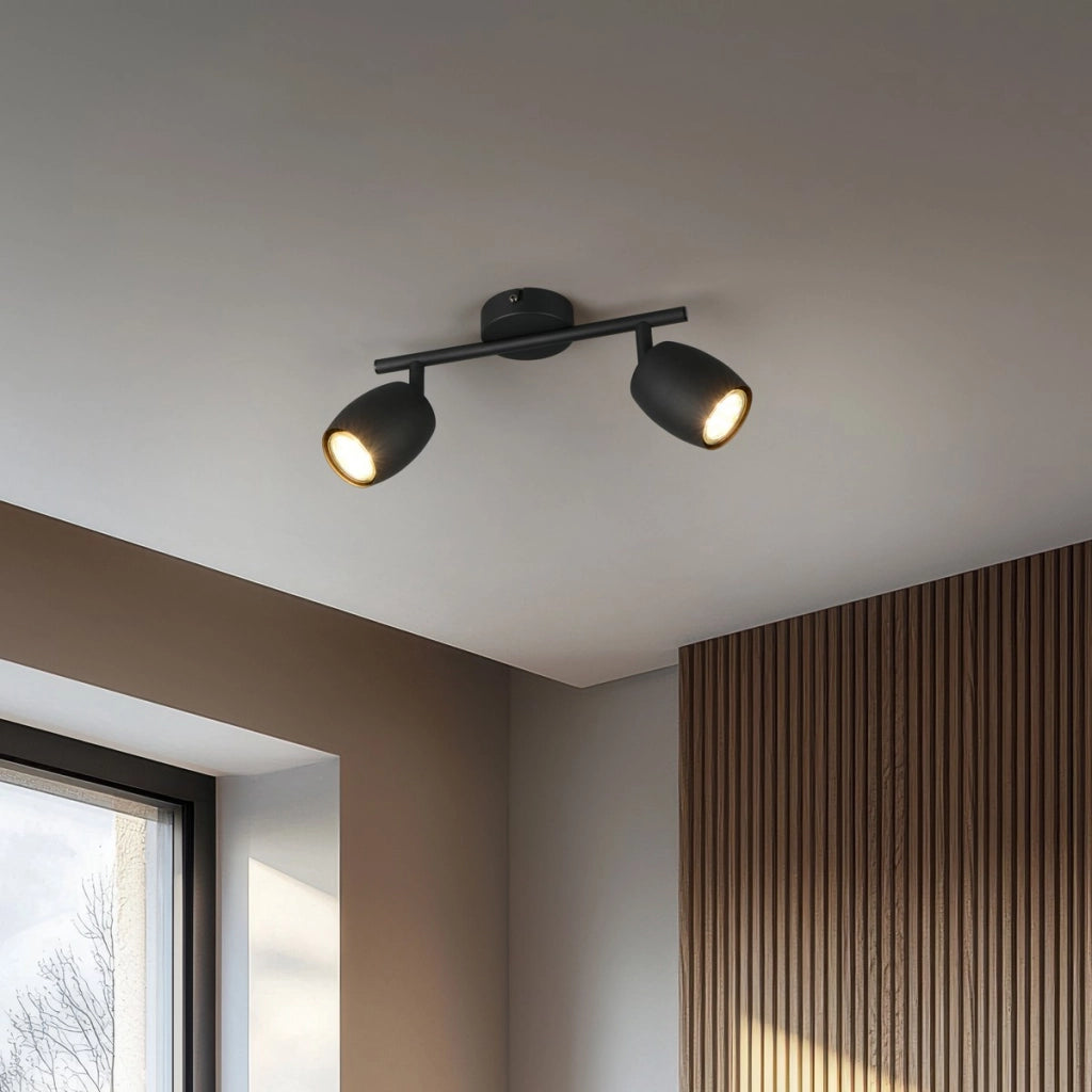 Faretto soffitto NANCY RL 2xGU10 nero metallo