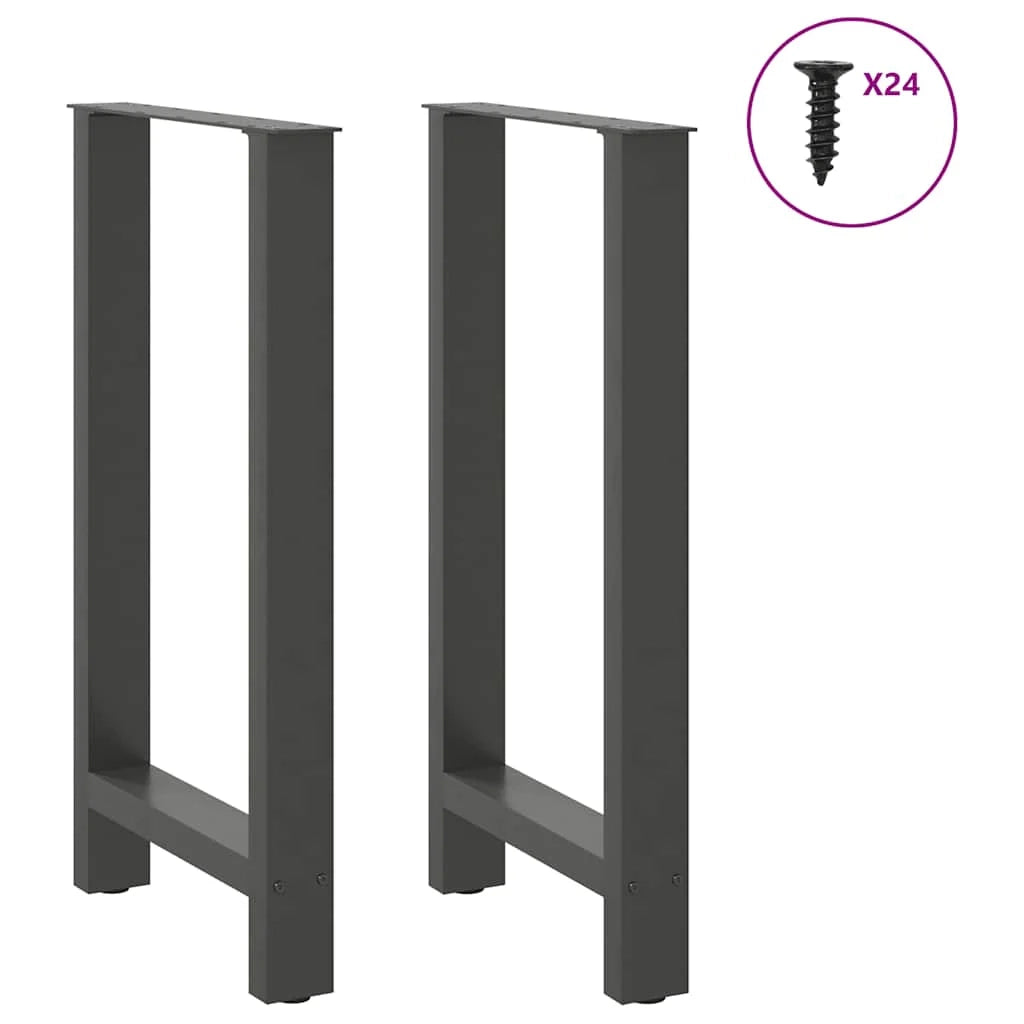Set di 2 gambe robuste per tavolo da bar dal design moderno 50 x 90-91 cm acciaio antracite 02_0057570