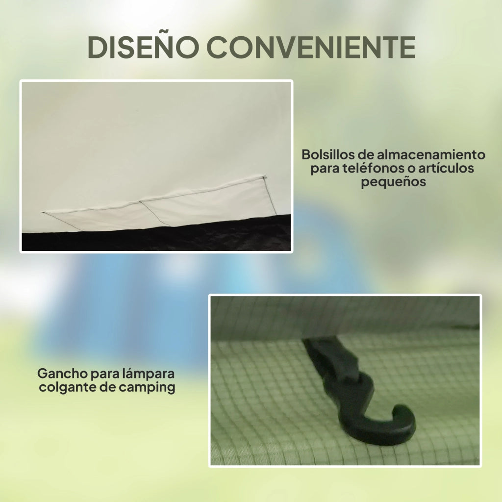 Tenda da campeggio tunnel gonfiabile per 3-6 persone ¨C zephmum ¨C verde oliva con vestibolo e finestre a rete