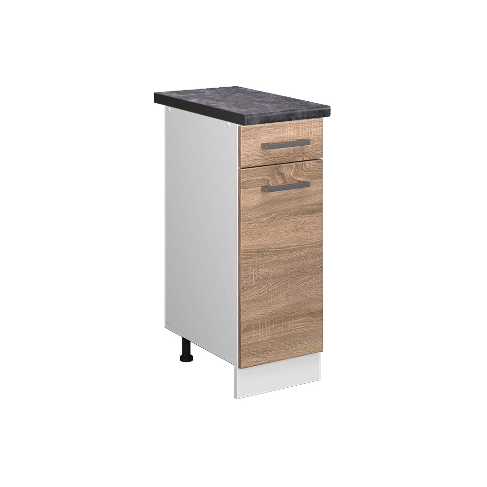 Mobiletto base per cucina R-Line Sonoma/Bianco 30 cm, PL Antracite Vicco