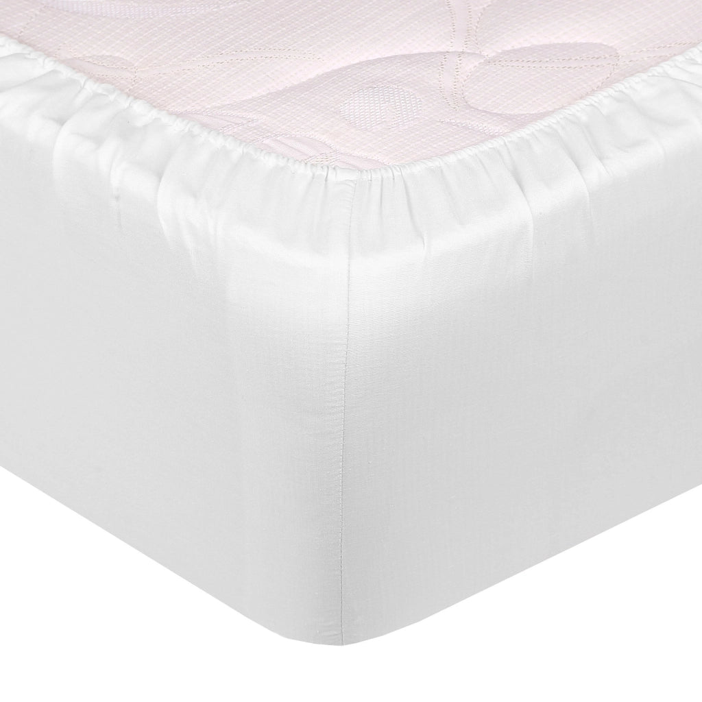 Lenzuolo Sotto Matrimoniale Maxi con Angoli ed Elastico Tinta Unita Bianco