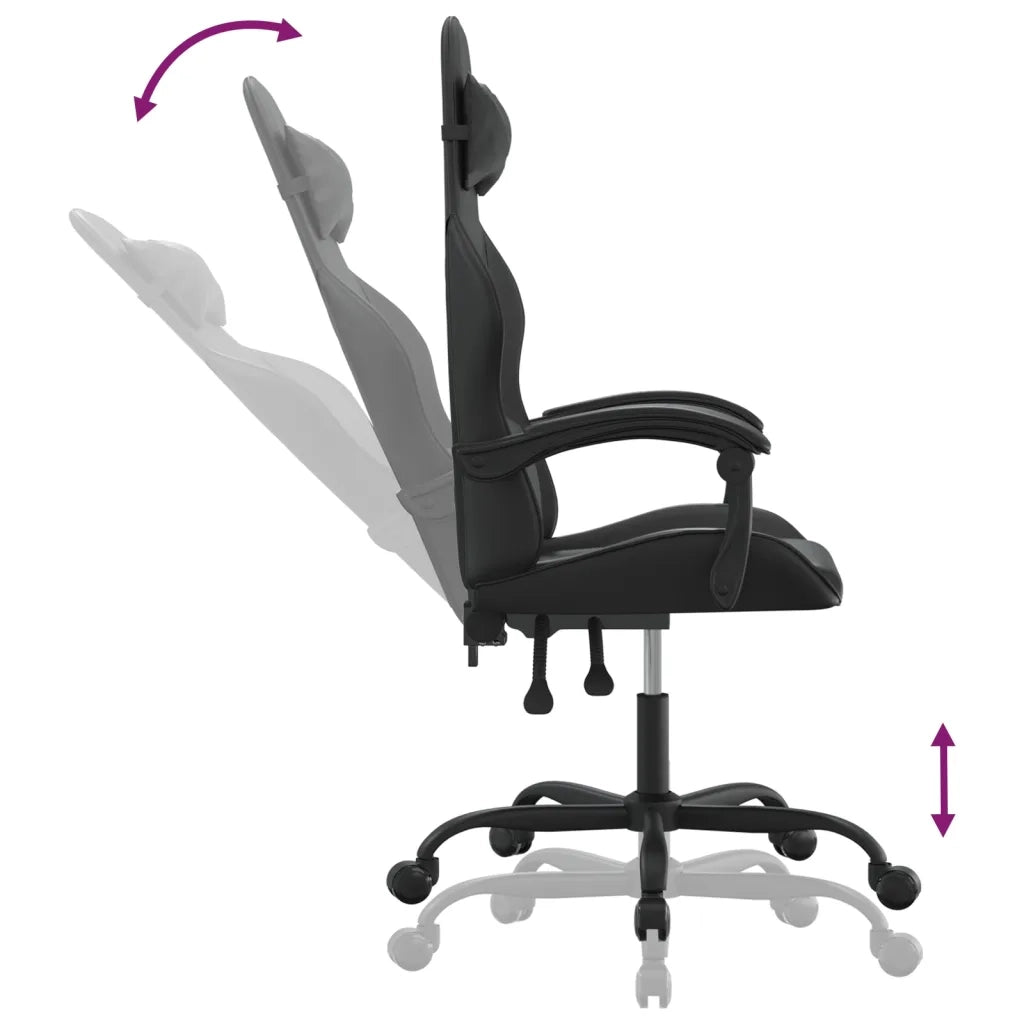 Sedia da Gaming | Sedia da e-sports Nera in Similpelle