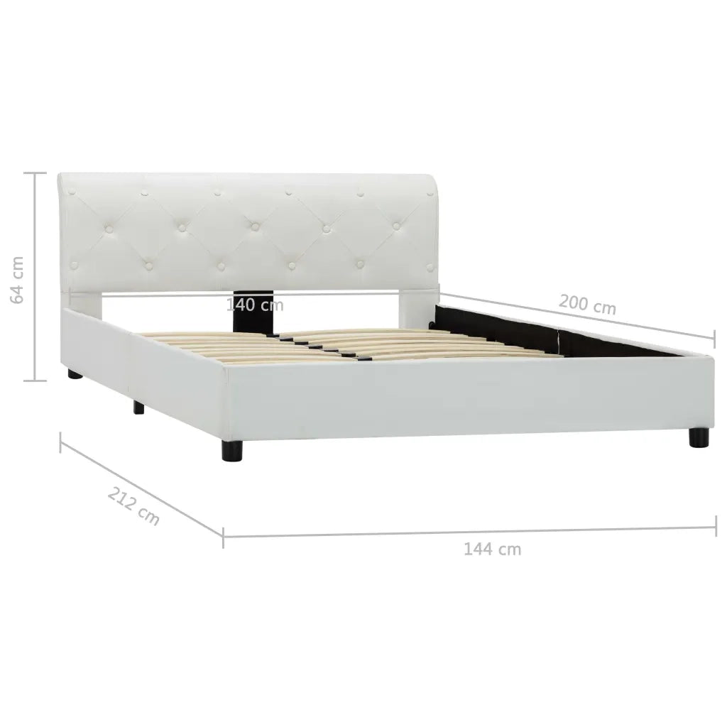 Giroletto-Struttura Letto Bianco in Similpelle 140x200 cm 449765