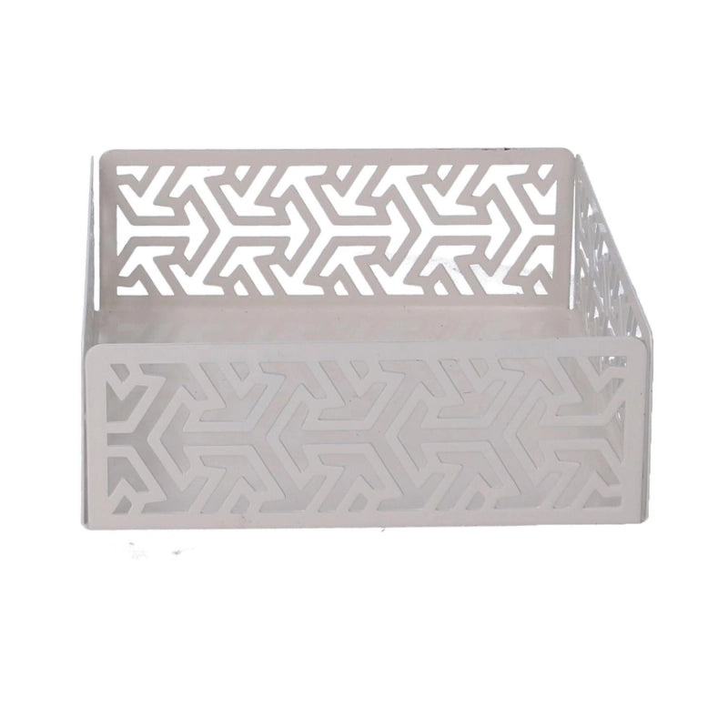 Portatovaglioli metallo frecce bianco quadrato cm 16,5x16,5x5,5