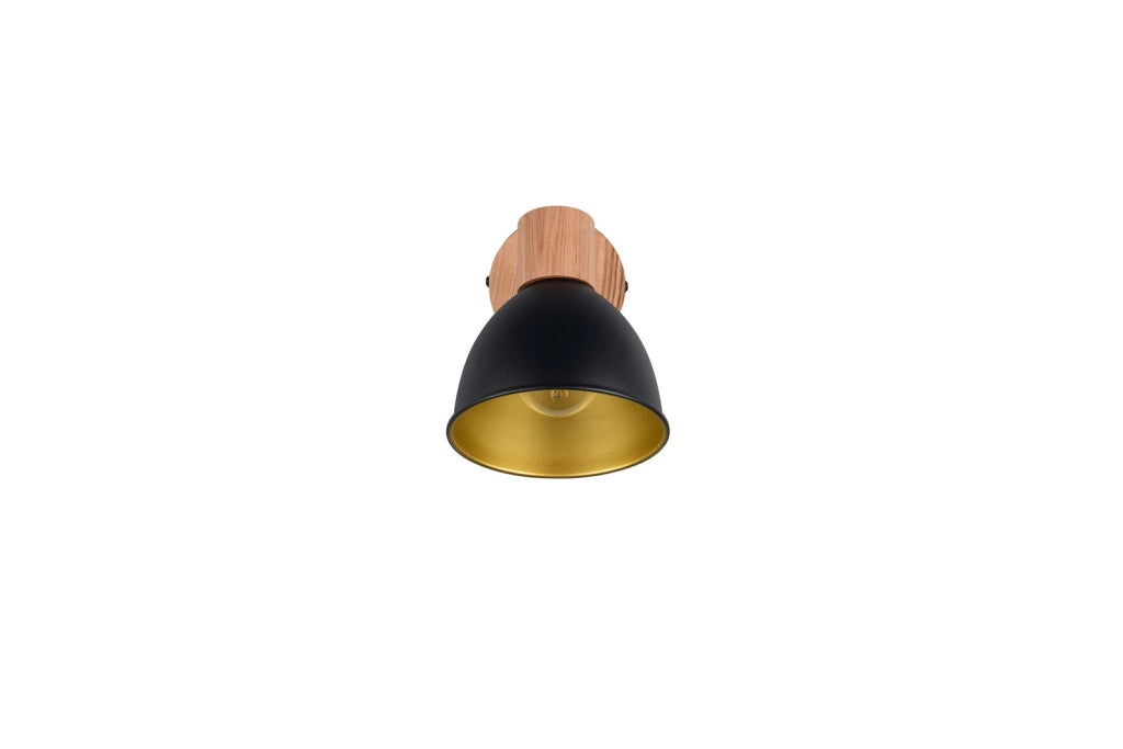Faretto parete-soffitto DELUME 1xE27 nero legno
