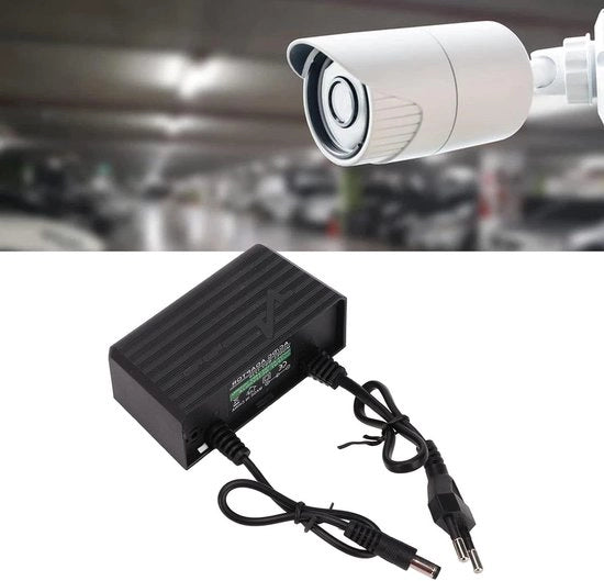 Alimentatore esterno 12V 2A con protezione contro fulmini per telecamere di sorveglianza, compatibile con l'UE, da montare a parete