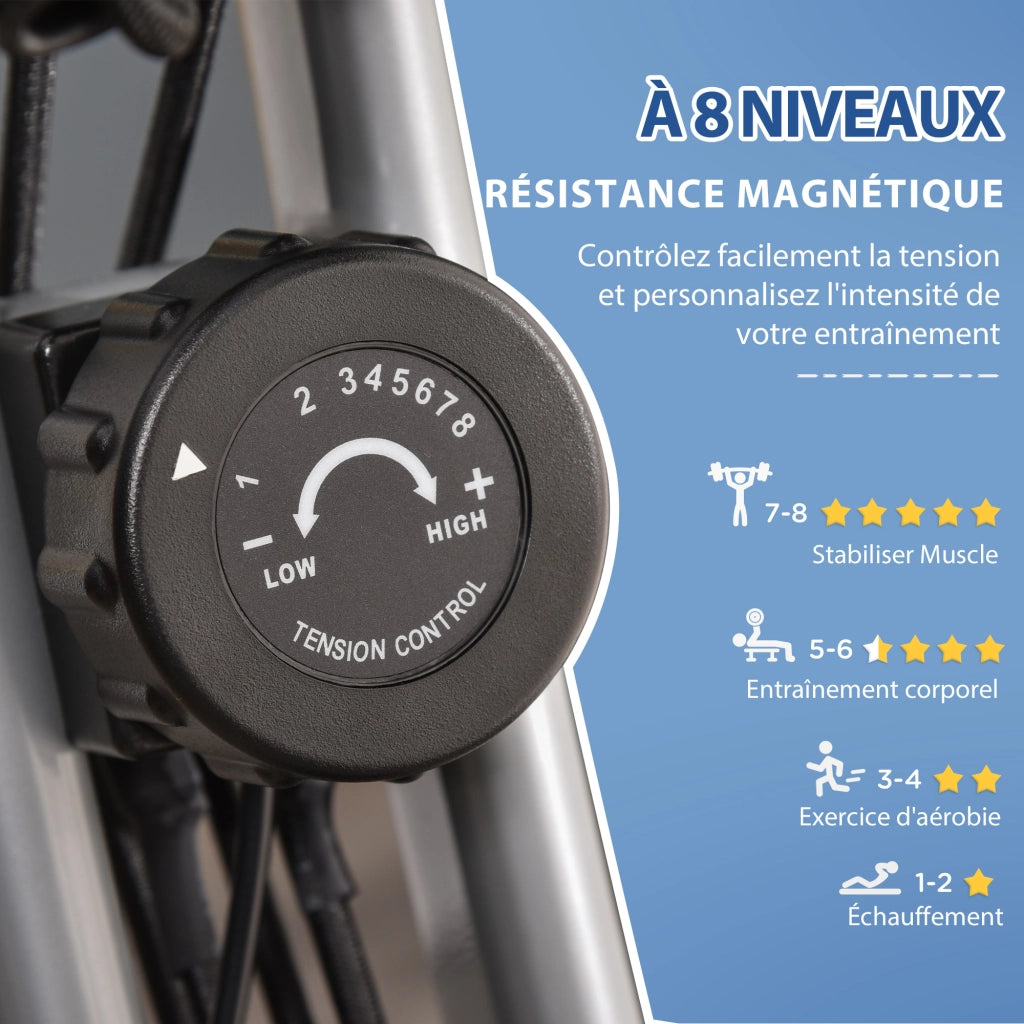 Bicicletta da camera pieghevole ¨C zephmum ¨C 8 livelli resistenza magnetica, sensori manubrio, schermo LCD