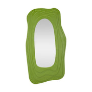 Specchio Pregola, Specchiera, Articolo d'arredo a muro, Decorazione con specchio, 90x4 h165 cm, Verde