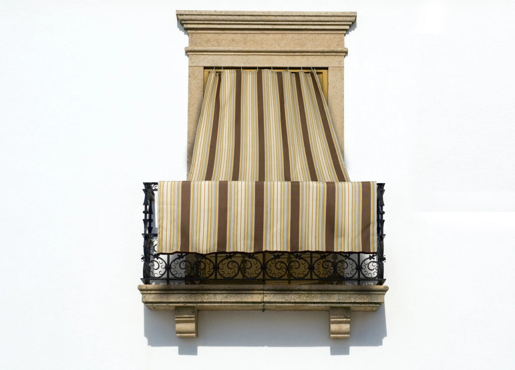 Tenda Da Sole A Caduta UV Per Esterno Balcone Casa Telo Ombra Modello Riga Fine - 145x300 - Marrone