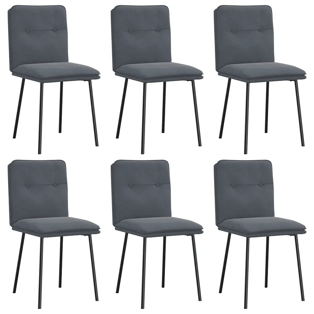 Sedie da Pranzo 6 pz Grigio Scuro in Velluto 3315680