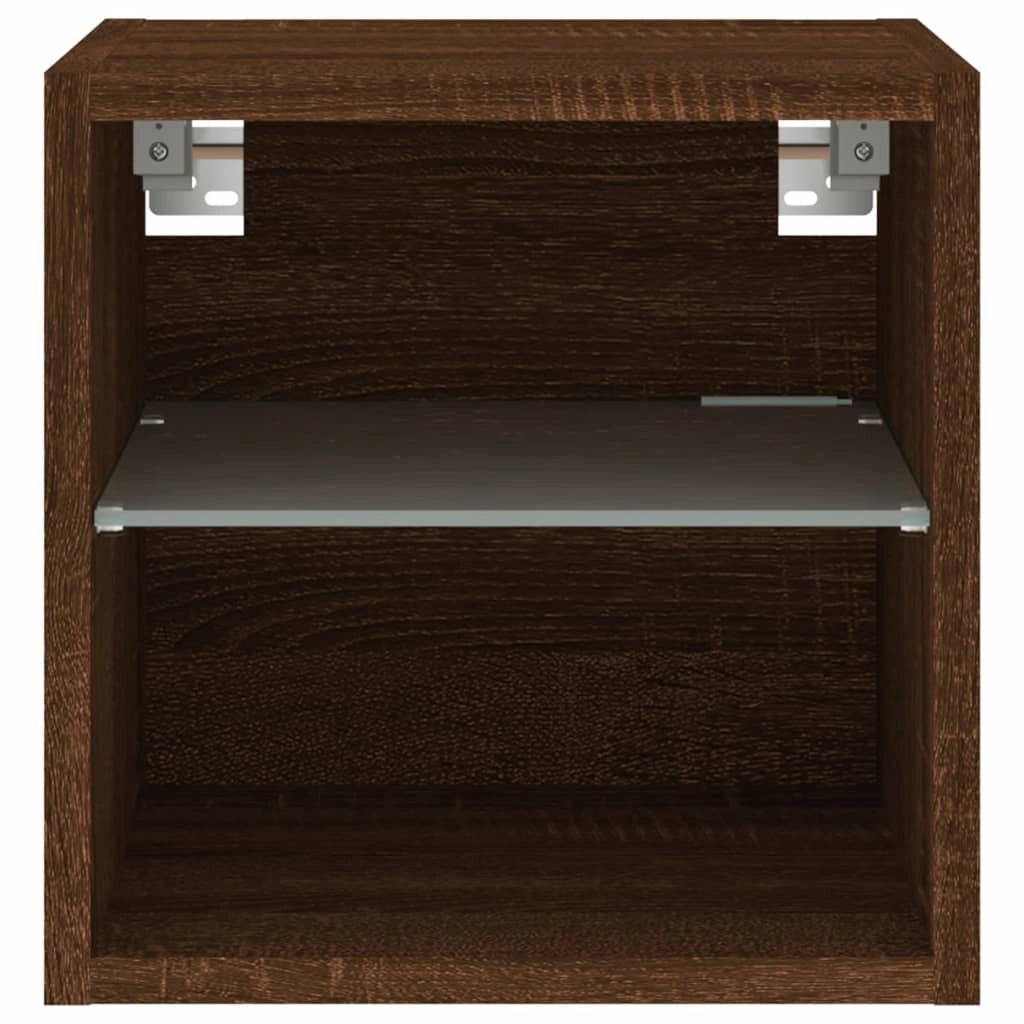 Mobile TV multimediale scaffale TV mobile TV credenza TV sala da pranzo soggiorno parete attrezzata per camera da letto con luci LED rovere 30 x 28,5 x 30 cm marrone 02_0027944