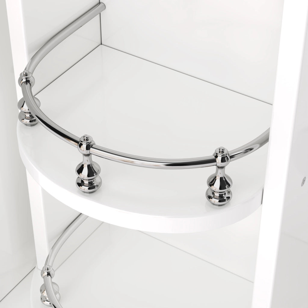Toeletta con specchio LED dimmerabile; organizer girevole; USB-C e 3 cassetti; bianca